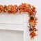 6FT Fall Garland, Fall Maple Leaf Garland Decor with Velvet Pumpkin